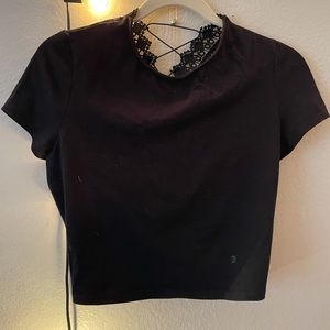 Urban outfitters lace up back crop top
